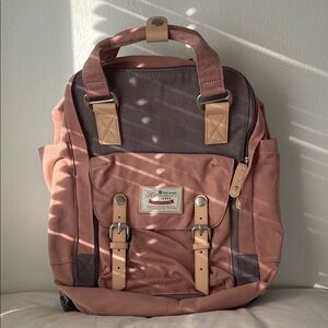 Himawari Elegant Pink and Brown Backpack